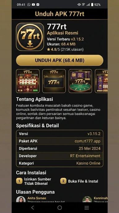 Tampilan halaman APK 777rt