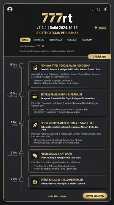 Tampilan riwayat versi 777rt