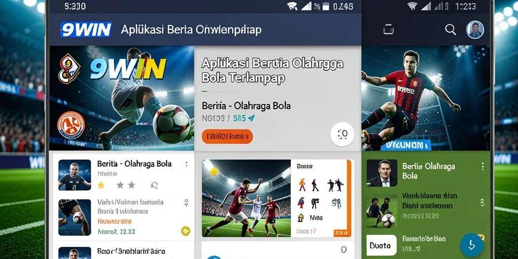 Tampilan antarmuka aplikasi 9WIN yang modern dan informatif untuk Olahraga Bola.